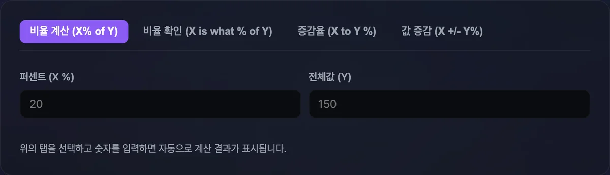 퍼센트 계산기의 증감율 탭에서 기준값 3, 변경값 5를 입력해 +66.6667%가 계산된 화면